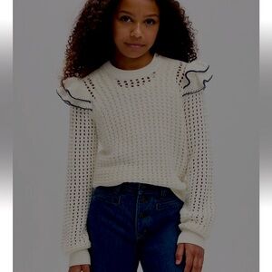 Gap Kids Ruffle Crochet Sweater 🤍🤍🤍